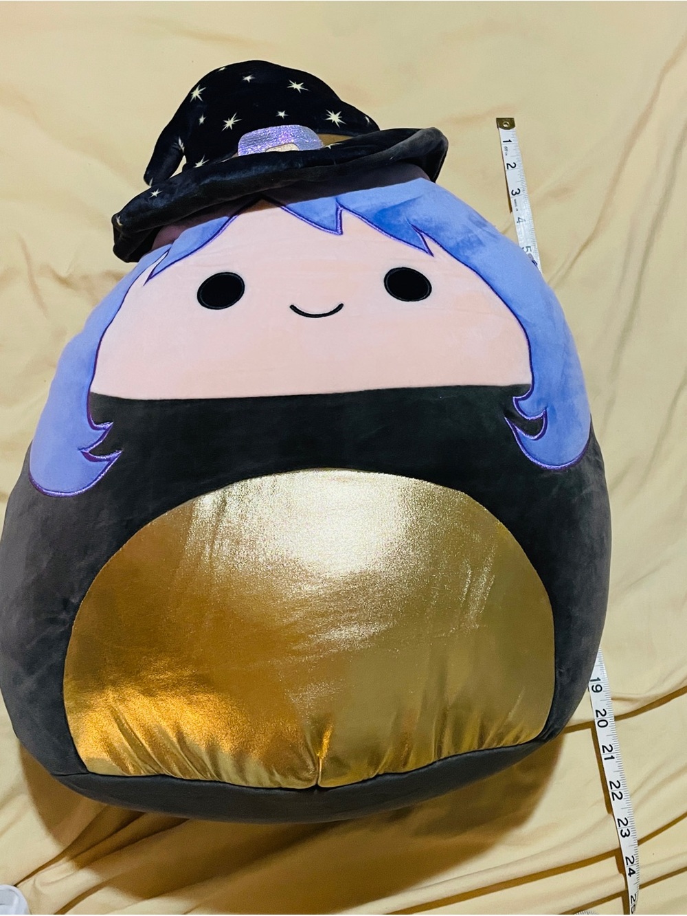 Jumbo Squishmallows Voodi the Witch Plush with Gold Belly and Black Hat